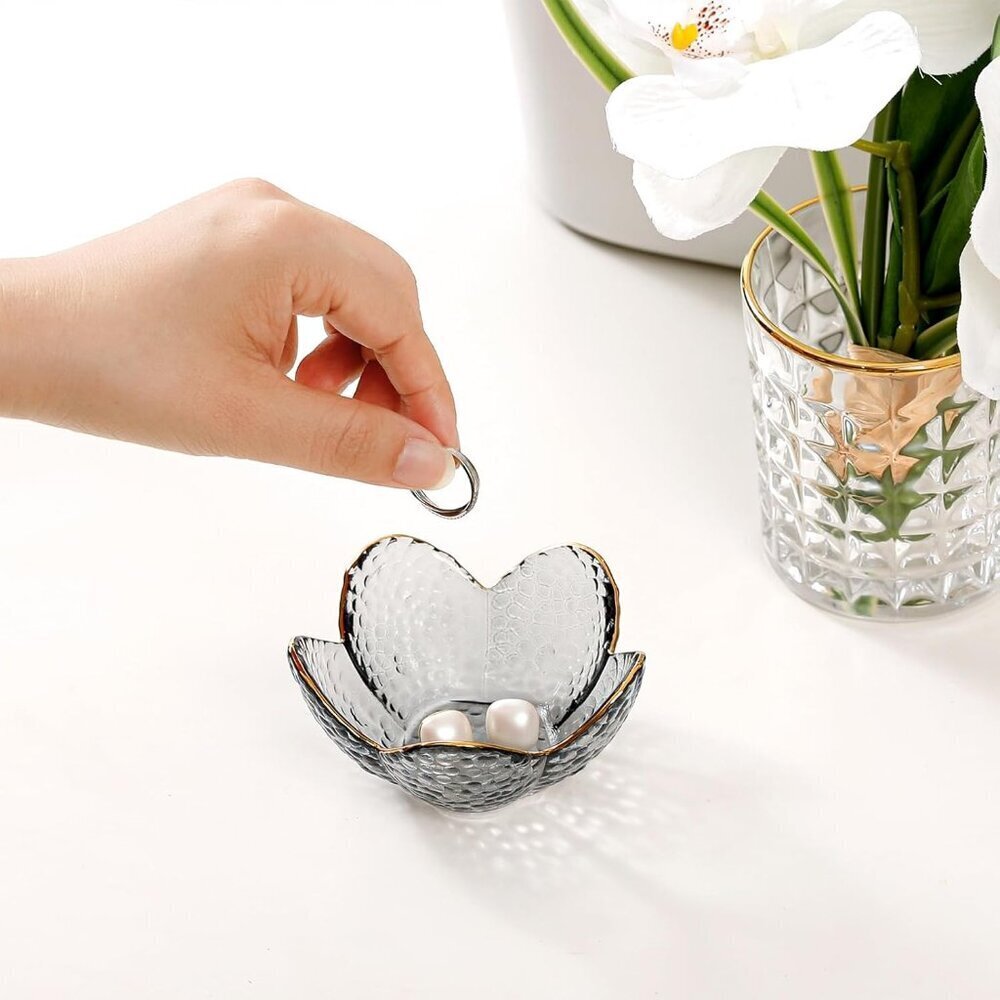 Women's Grey Trinket Dish Unique Birthday New Home Gifts Jewellery Tray - Picture 2 of 6